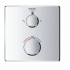 ермостатический смеситель для душа GROHE Grohtherm на 2 положения верхний и ручной, внешняя часть, квадратная розетка, хром (24079000)